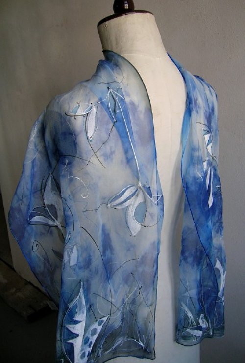 Hedvábný šál, 40x 150 cm — foto 5
