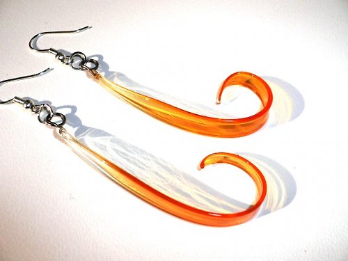 Orange glass ear-rings — foto 2