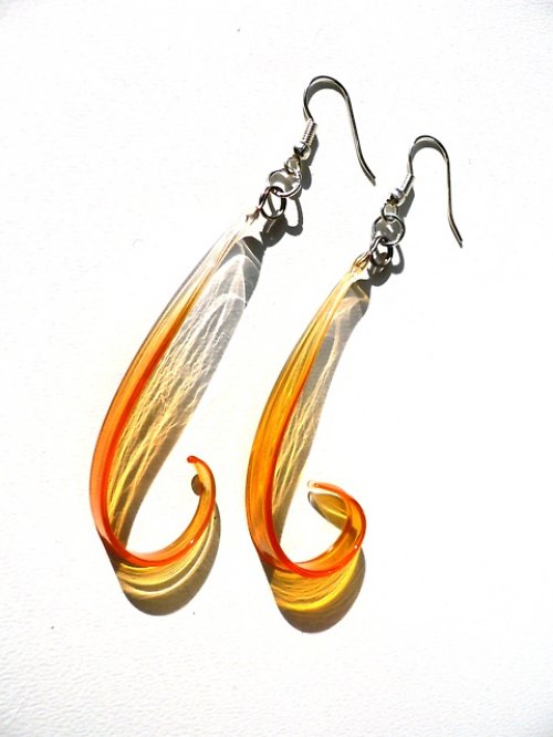 Orange glass ear-rings — foto 3