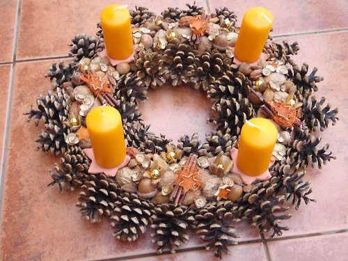 Adventní věnec - příjemně oranžový — foto 3