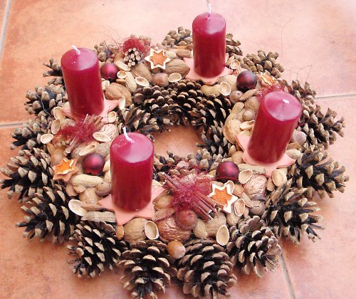 Adventní věnec - bordó — foto 3
