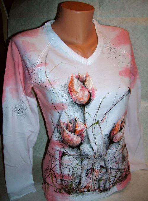 Triko dámské, "TULIPÁNY", XL — foto 2