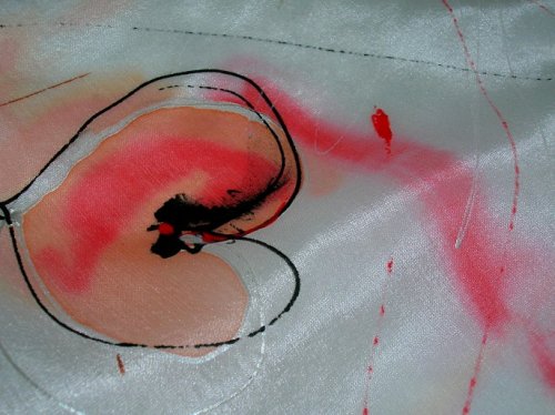 Hedvábný šátek, "SRDCE", 54x 54 cm — foto 3