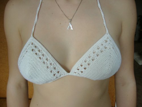 Háčkované sněhově bílé plavky — foto 2