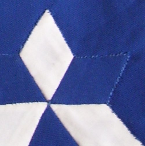 Modrobílá patchwork taška — foto 3