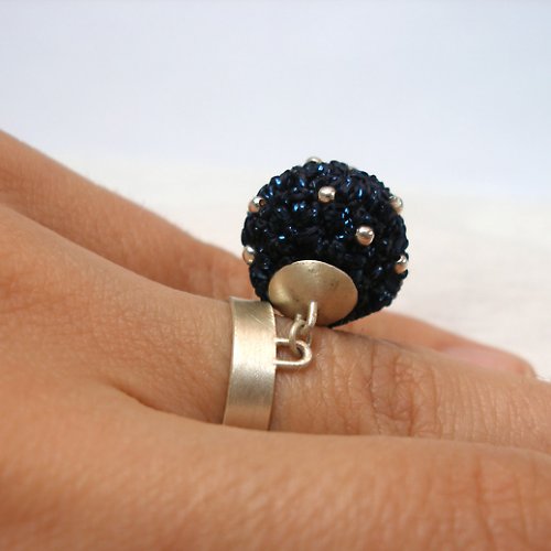 Blue with silver beads — foto 2
