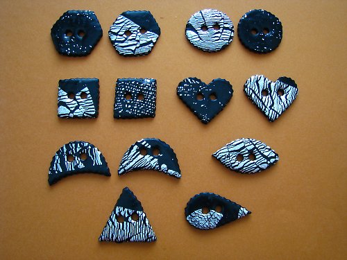 Fimo knoflíky - čtverečky — foto 4