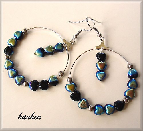 Náušnice Black Hearts — foto 2