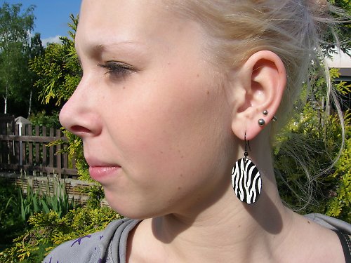 Velké náušky-Zebra- — foto 2