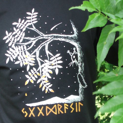"Yggdrasil" - malované tričko — foto 3