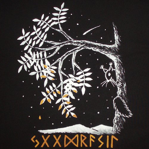 "Yggdrasil" - malované tričko — foto 4
