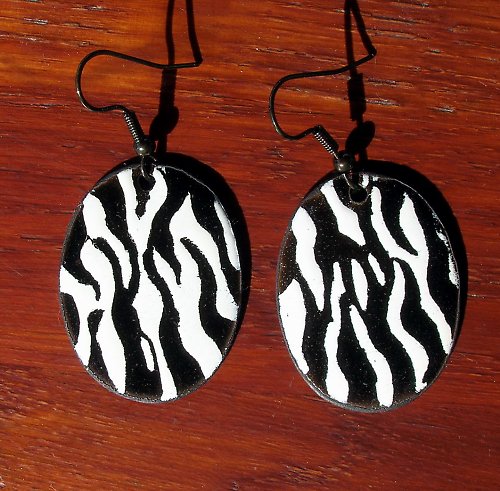Velké náušky-Zebra- — foto 3