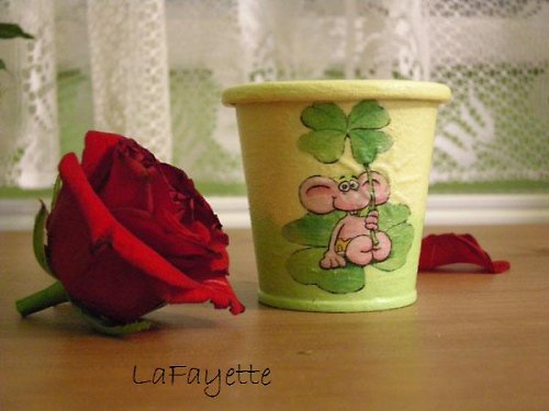 Květináč Šťastný myšák - découpage — foto 2
