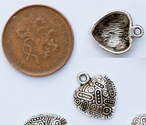 Srdíčka z tibetského stříbra 2ks — foto 2