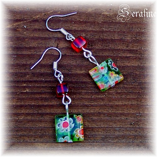 Millefiori náušnice — foto 2