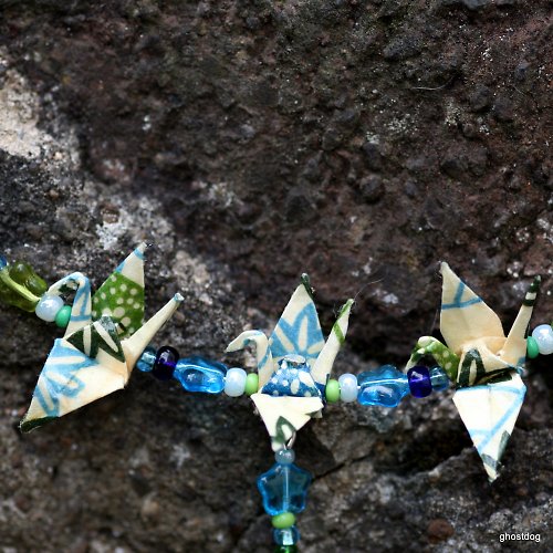 Modrozelená jeřábí sada z kolekce Origami — foto 2