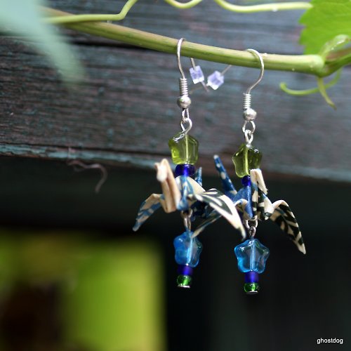 Modrozelená jeřábí sada z kolekce Origami — foto 4
