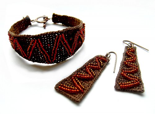 Háčkované náušnice - Tribal — foto 2