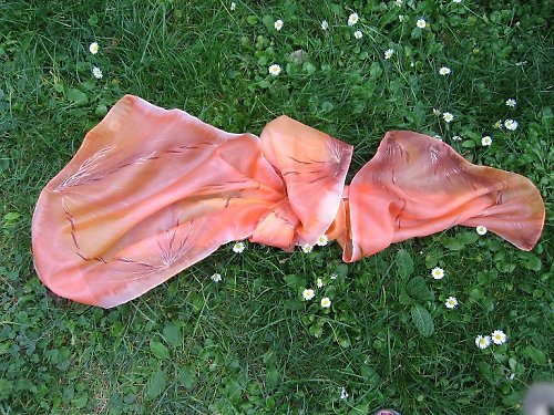 EVEMODE rucně malovaný,hedvábný šál — foto 5