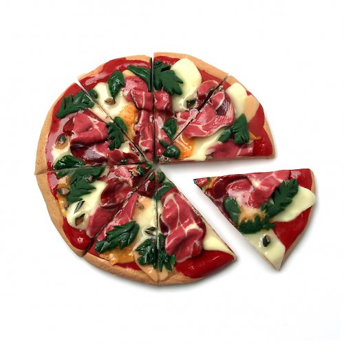 Miniaturní Fimo pizza náušnice — foto 2