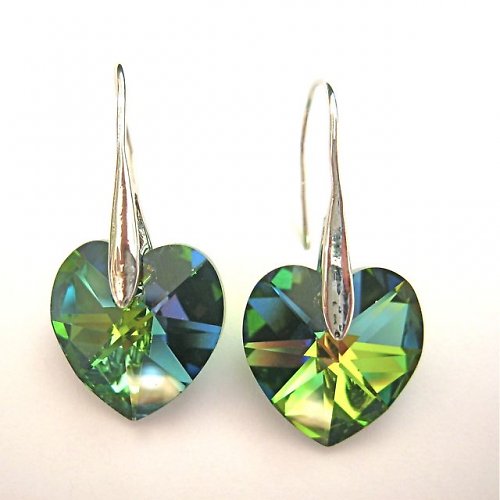 Náušnice Swarovski - vitrail medium srdíčka — foto 2