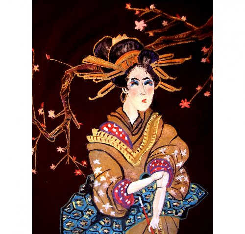 Ručne maľované tričko Geisha III. — foto 3