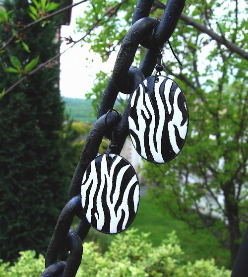 Velké náušky-Zebra- — foto 4