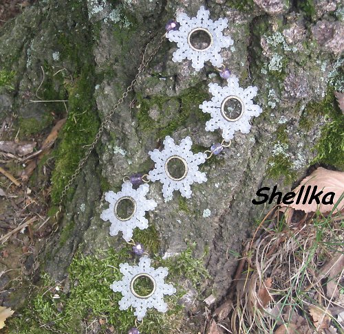 Náhrdelník,,LEDOVÉ KVĚTY,, — foto 2