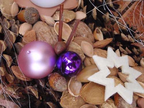 Adventní věnec bílá s lila - 22 — foto 2
