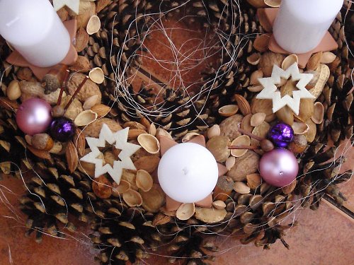 Adventní věnec bílá s lila - 22 — foto 5