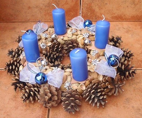 Adventní věnec v ledové modré - 23 — foto 2