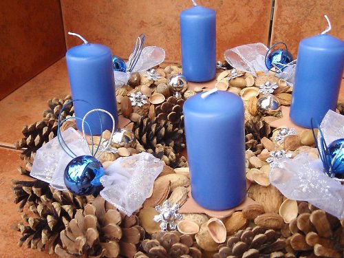 Adventní věnec v ledové modré - 23 — foto 3