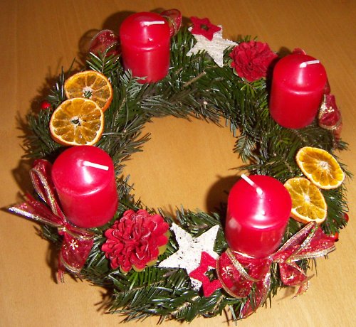 Adventní věnec červený — foto 2