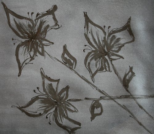 Šála - Černé květy — foto 2