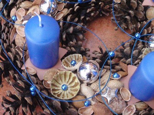 Adventní věnec zamotaný modrý - 33 — foto 2
