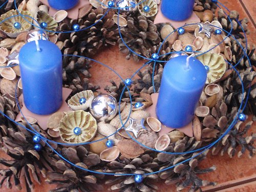 Adventní věnec zamotaný modrý - 33 — foto 3