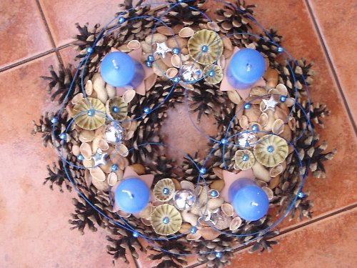 Adventní věnec zamotaný modrý - 33 — foto 6