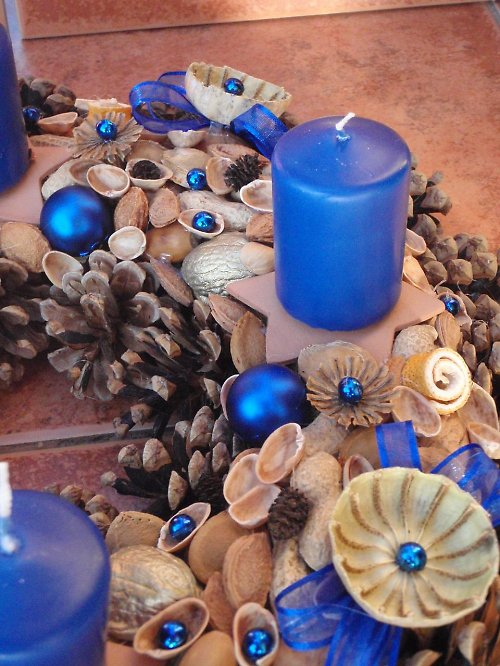 Adventní věnec v tmavě modré - 37 — foto 3