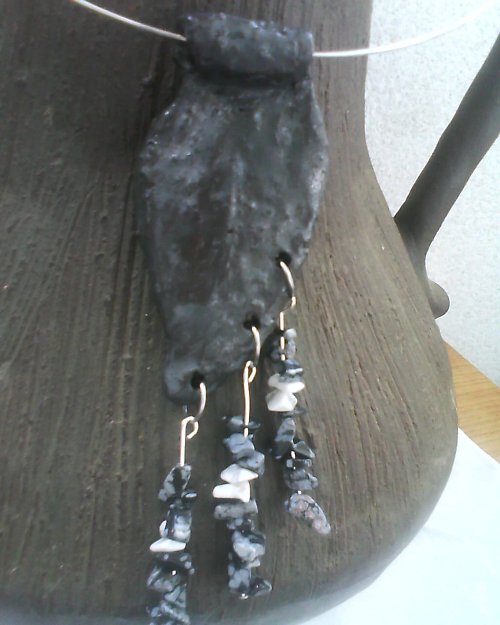 Náhrdelník - List s Obsidiánem — foto 2