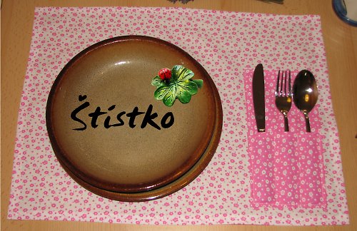 Prostírání s kapsami - bílo-růžové — foto 2