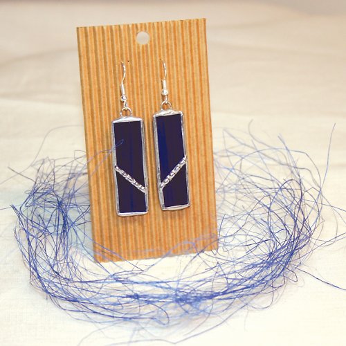 Elegantní modré náušnice — foto 2