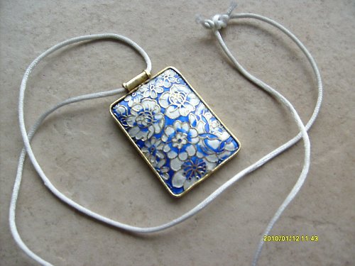 Cloisonné náhrdelník " blue flowers" — foto 2