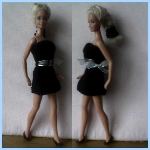 Černé šatičky s páskem pro Barbie — foto 3