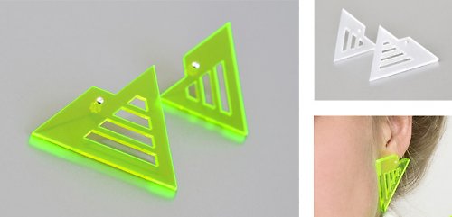 Zelené náušnice z plexi TRIGON N09 — foto 2