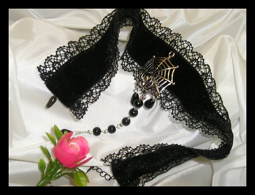 Černá sametka - chocker - PAVOUČEK — foto 6