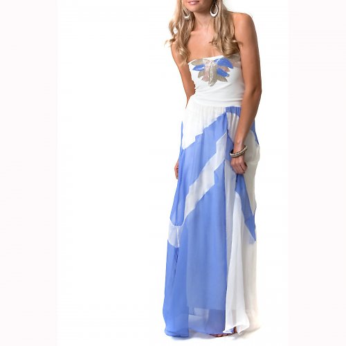 Evangeline - Romanticke Hedvabne Maxi Saty — foto 3