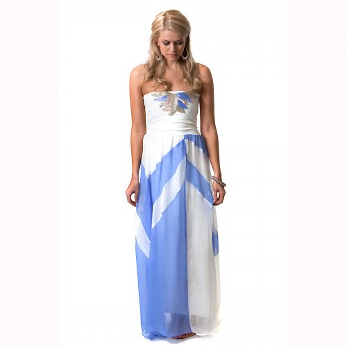 Evangeline - Romanticke Hedvabne Maxi Saty — foto 4