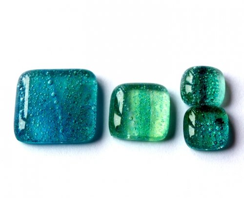 Tyrkysovozelené čtverečky 2 x 2 cm / 692 — foto 2