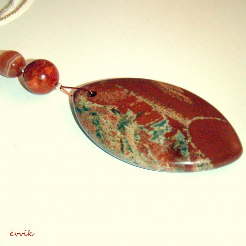Rudý říční jaspis - olivka — foto 2