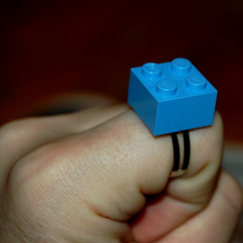 Světle modrý LEGO prsten — foto 2